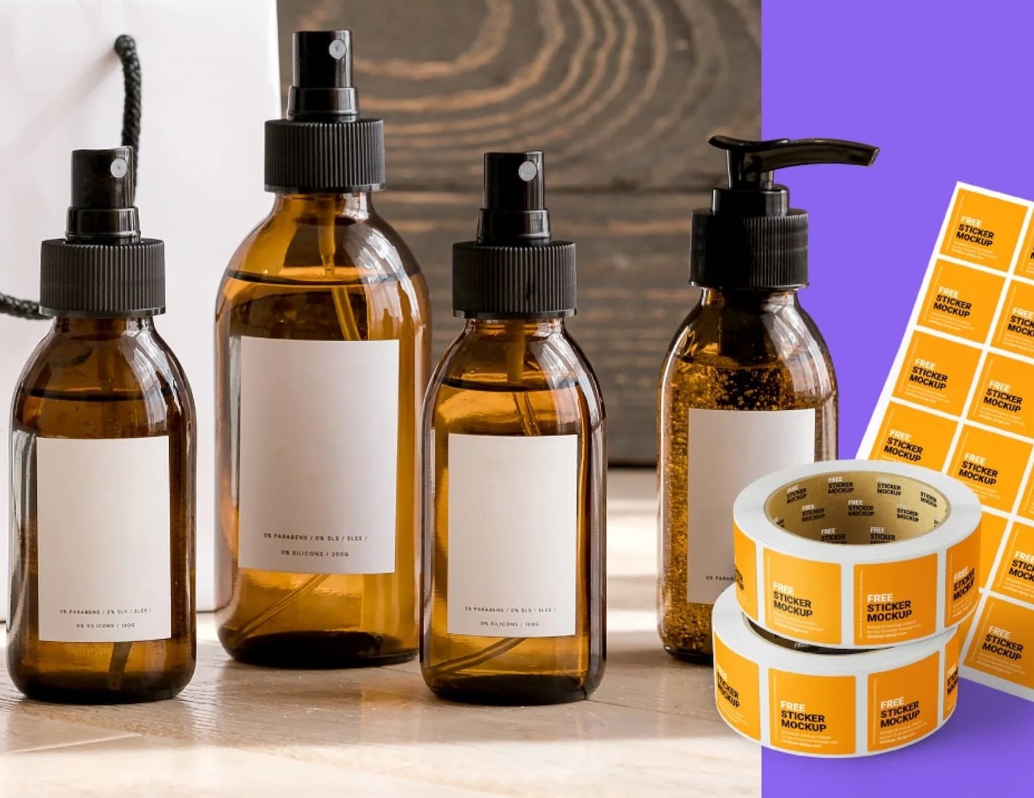 Complete packaging solutions with amber bottles and custom labeling materials